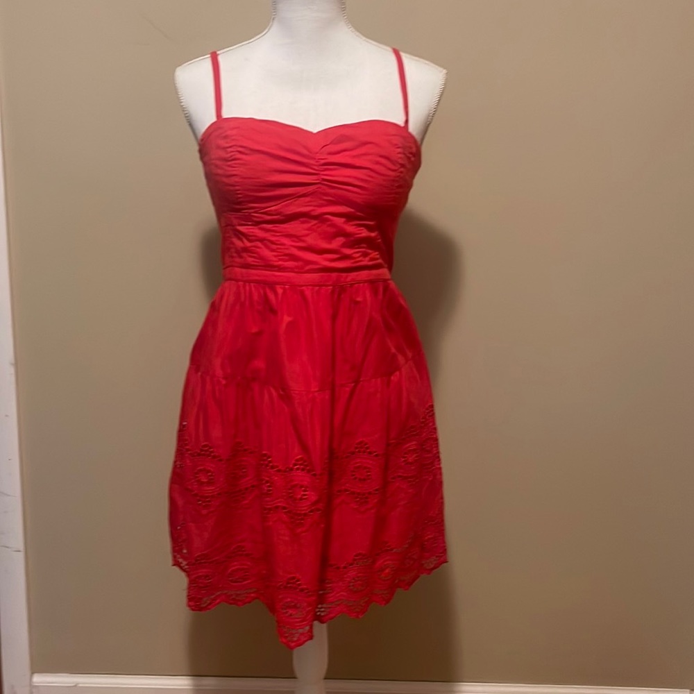 Coral Eyelet Minidress w/removeable straps